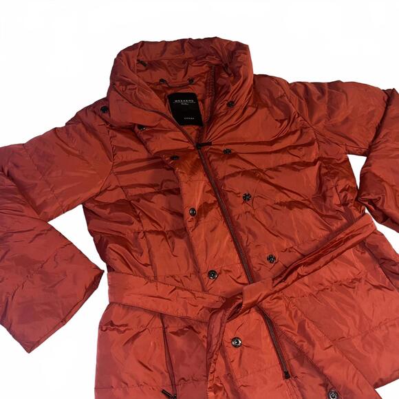 Weekend MaxMara Urban $650 Red Puffer Jacket with Belt Size Woman’s 12 Luxury - Picture 4 of 9